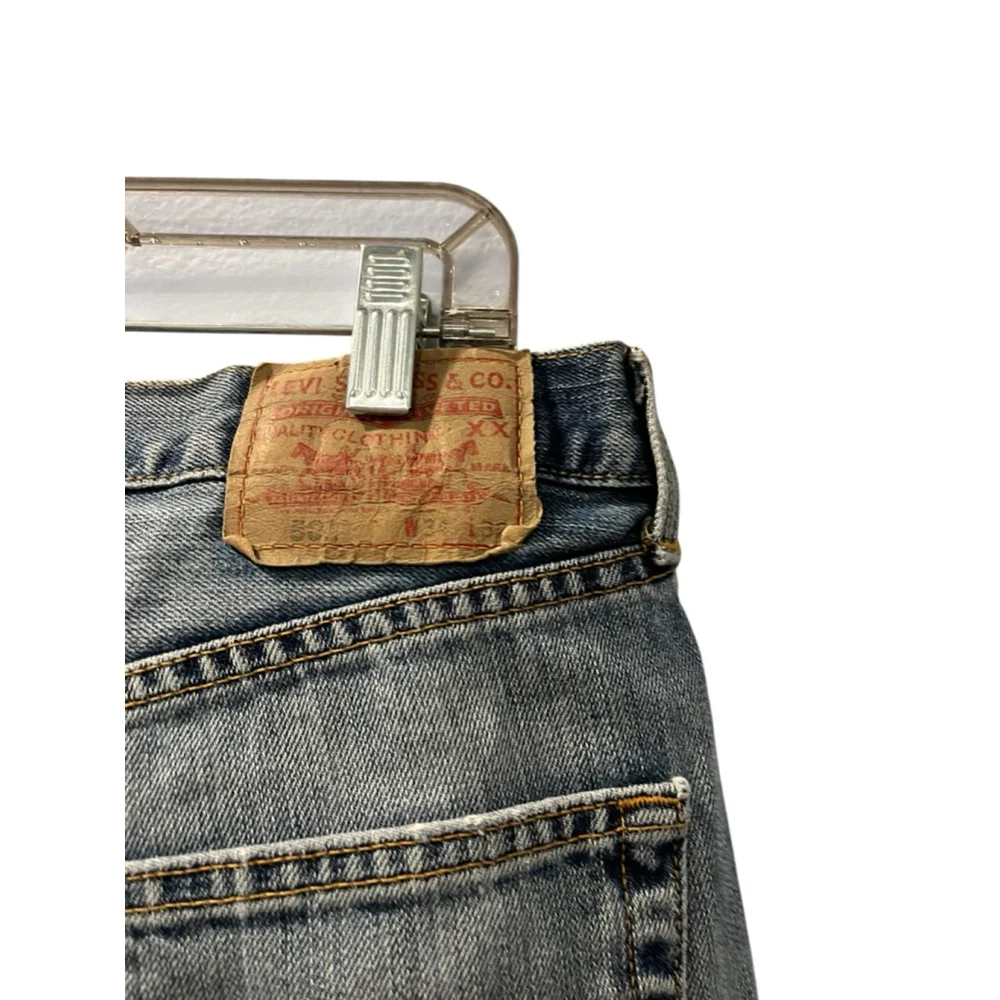 Levi Strauss 501 Cutoff Distressed Denim Jean Shorts Size 33 Button Fly Blue